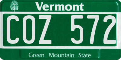 VT license plate COZ572