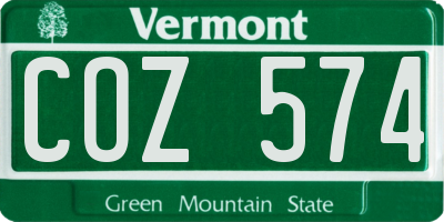 VT license plate COZ574