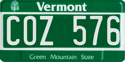 VT license plate COZ576
