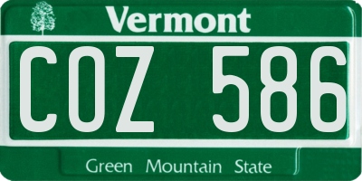 VT license plate COZ586