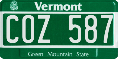 VT license plate COZ587