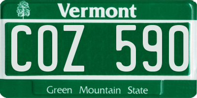 VT license plate COZ590