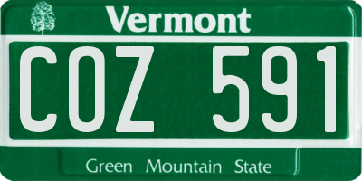 VT license plate COZ591