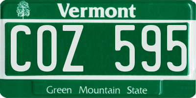 VT license plate COZ595