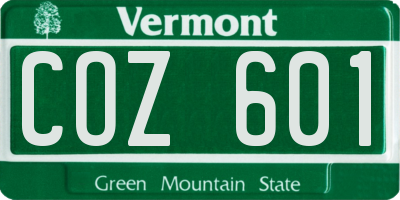 VT license plate COZ601