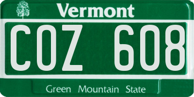 VT license plate COZ608