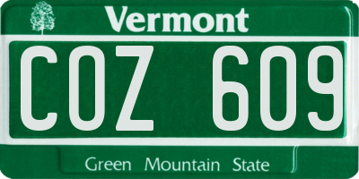 VT license plate COZ609