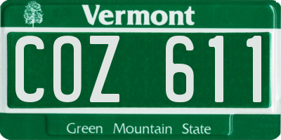 VT license plate COZ611
