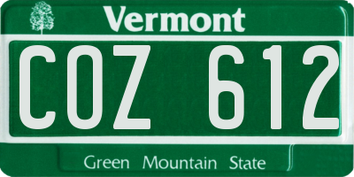 VT license plate COZ612