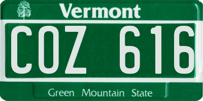 VT license plate COZ616