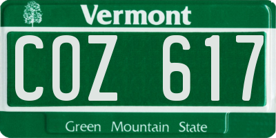 VT license plate COZ617