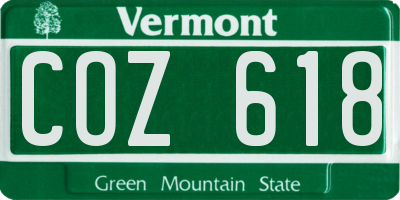 VT license plate COZ618