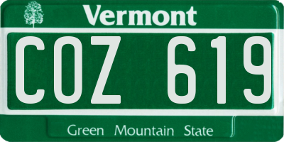 VT license plate COZ619