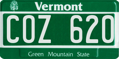 VT license plate COZ620