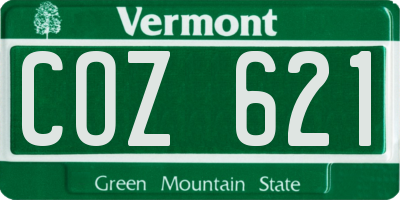 VT license plate COZ621