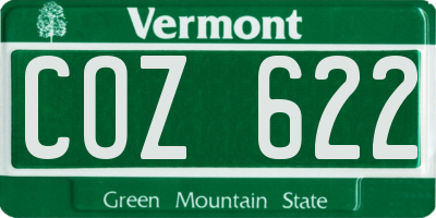 VT license plate COZ622