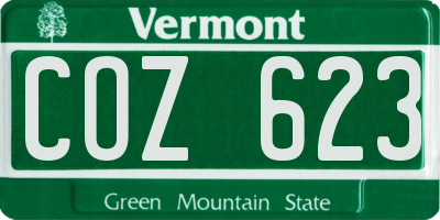 VT license plate COZ623