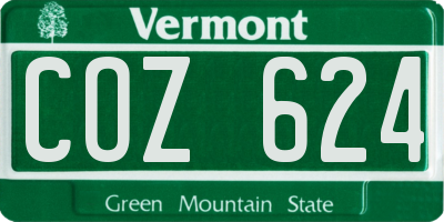 VT license plate COZ624