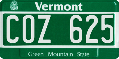 VT license plate COZ625