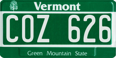 VT license plate COZ626