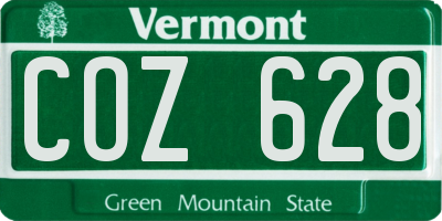 VT license plate COZ628