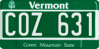 VT license plate COZ631