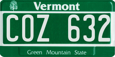 VT license plate COZ632