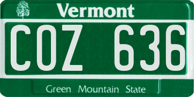 VT license plate COZ636