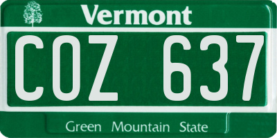 VT license plate COZ637