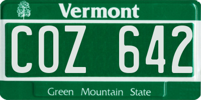 VT license plate COZ642