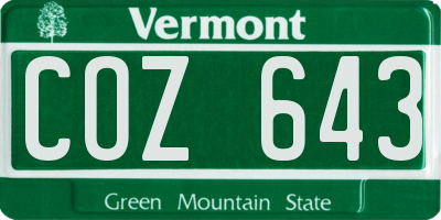 VT license plate COZ643
