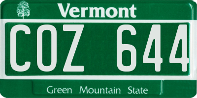 VT license plate COZ644