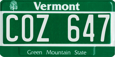 VT license plate COZ647