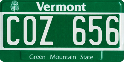 VT license plate COZ656