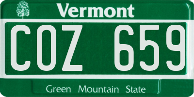 VT license plate COZ659