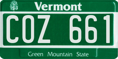 VT license plate COZ661
