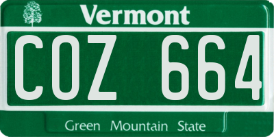 VT license plate COZ664