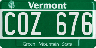 VT license plate COZ676