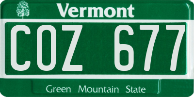 VT license plate COZ677