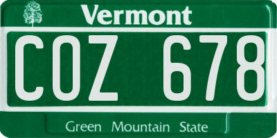 VT license plate COZ678