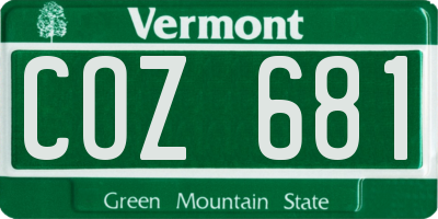VT license plate COZ681