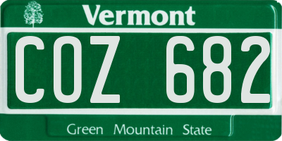 VT license plate COZ682