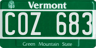 VT license plate COZ683