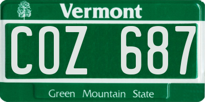 VT license plate COZ687