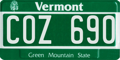 VT license plate COZ690