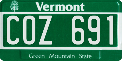 VT license plate COZ691