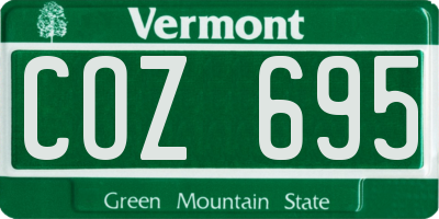 VT license plate COZ695