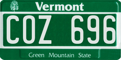 VT license plate COZ696