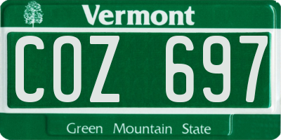 VT license plate COZ697