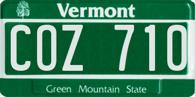 VT license plate COZ710